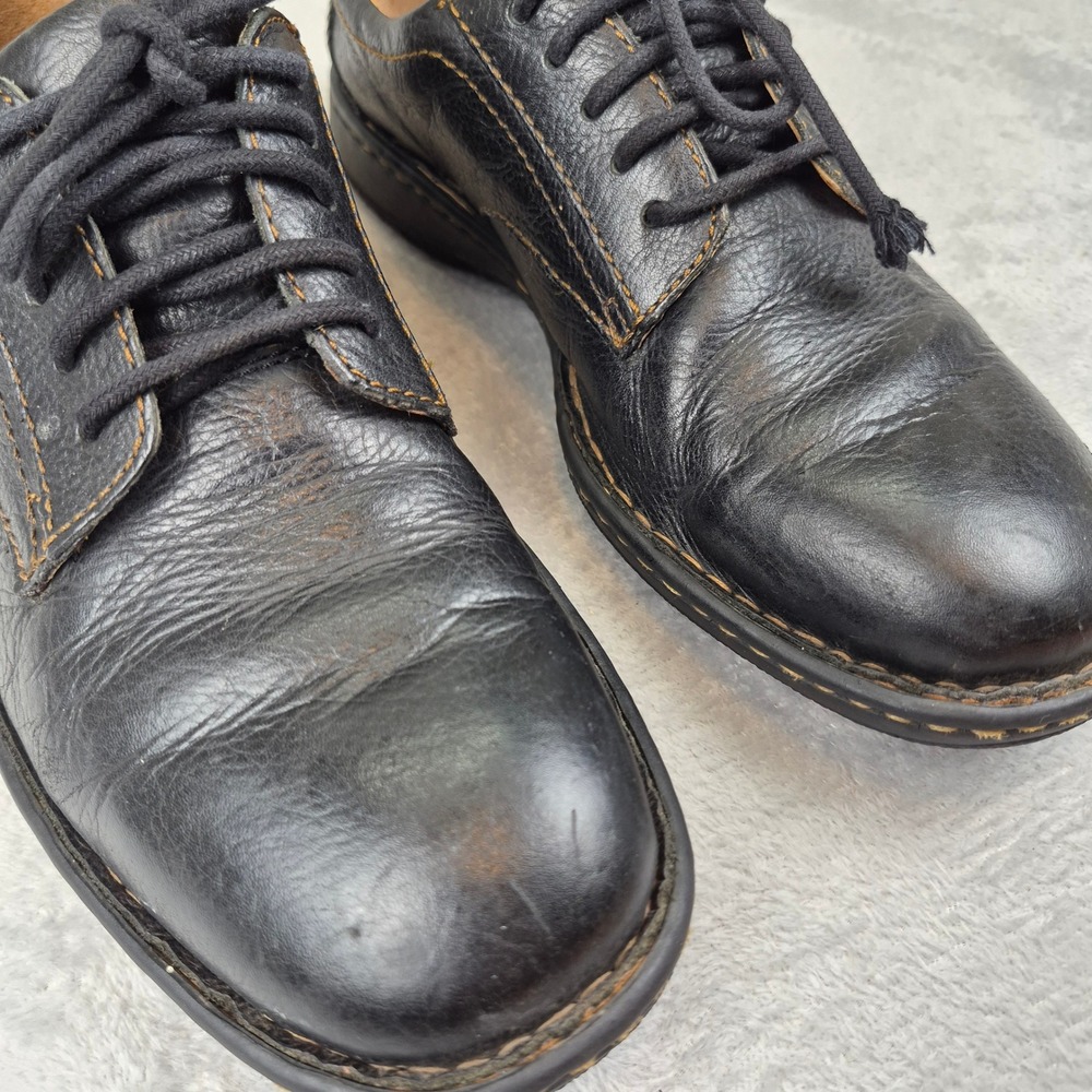 Born Mens H25803 Black Leather Oxford Lace Up Shoes Contrast Stitch Size 9.5 43 - Picture 5 of 14